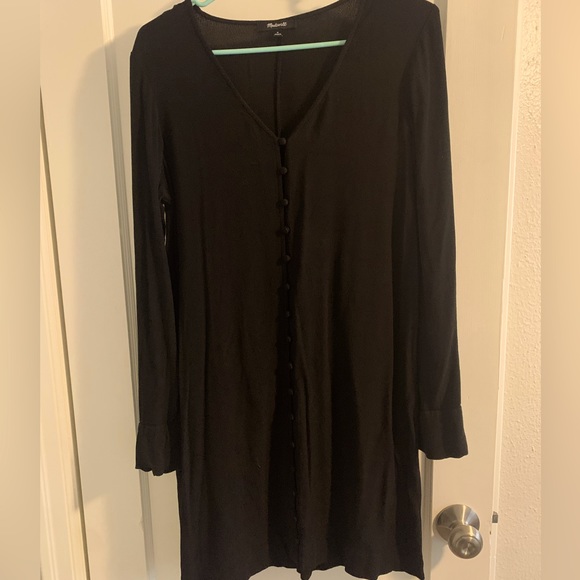 Madewell: Heather Long-Sleeve Button-Front Dress - Picture 3 of 5